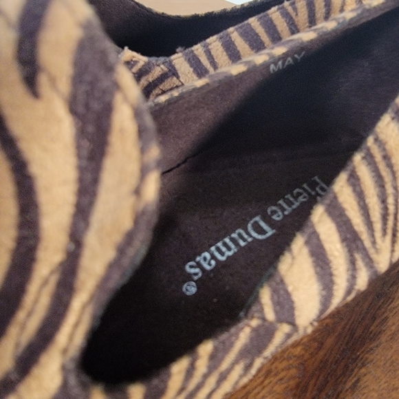 Pierre Dumas May Zebra Animal Print Ankle Boots Loafers Shooties Booties Size 7 - Picture 11 of 12